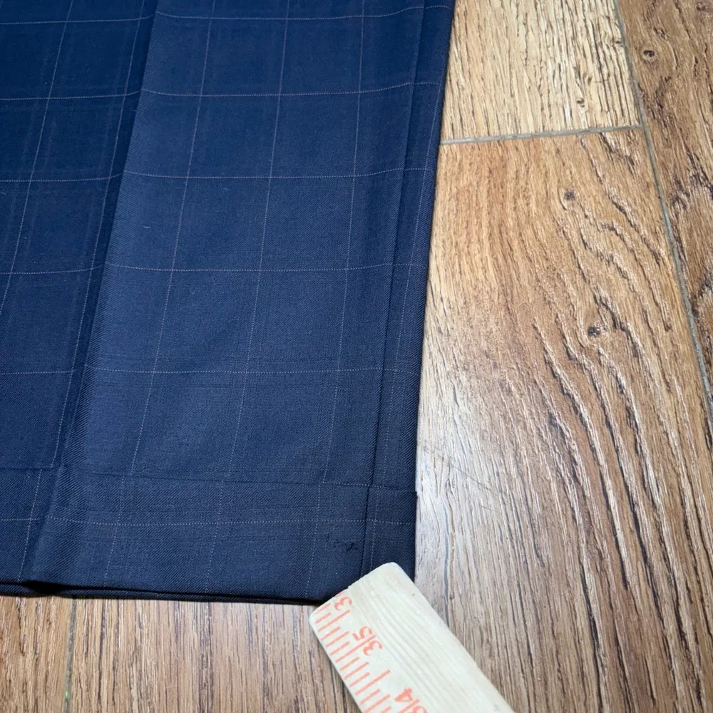 Giorgio Cosani Mens Navy Wool Cashmere Suit Blazer 52R Pants 46x31 Windowpane
